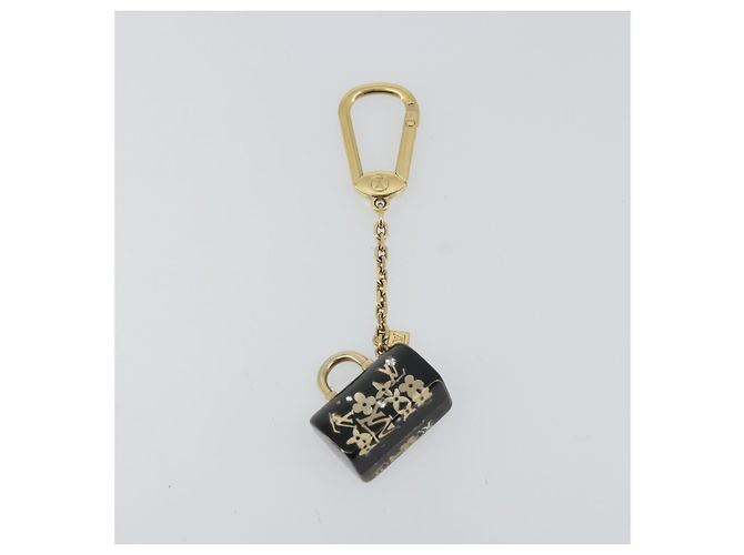LOUIS VUITTON Portachiavi Speedy Unclusion Nero M65444 Auth BA12314 D'oro - vista 6
