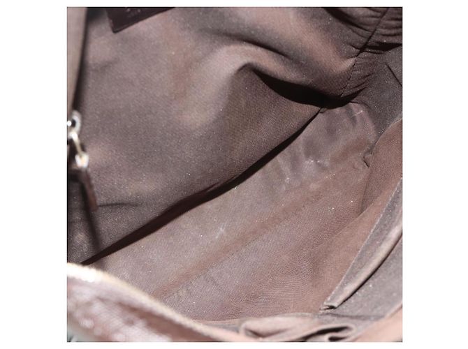 Borsa a Spalla GUCCI Diamante in Pelle Marrone Scuro Argento 201448 Auth BA12291A - vista 11