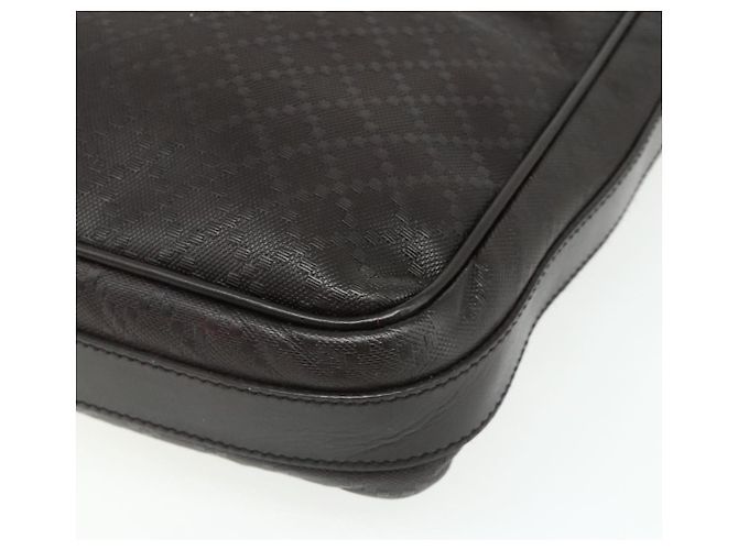 Borsa a Spalla GUCCI Diamante in Pelle Marrone Scuro Argento 201448 Auth BA12291A - vista 16