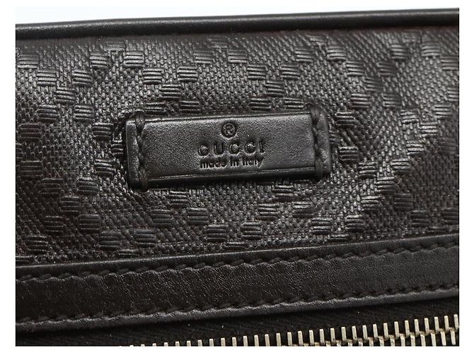 Borsa a Spalla GUCCI Diamante in Pelle Marrone Scuro Argento 201448 Auth BA12291A - vista 17