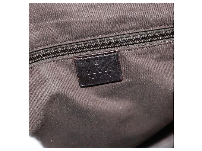 Borsa a Spalla GUCCI Diamante in Pelle Marrone Scuro Argento 201448 Auth BA12291A - vista 18