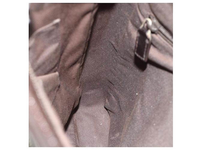 Borsa a Spalla GUCCI Diamante in Pelle Marrone Scuro Argento 201448 Auth BA12291A - vista 20