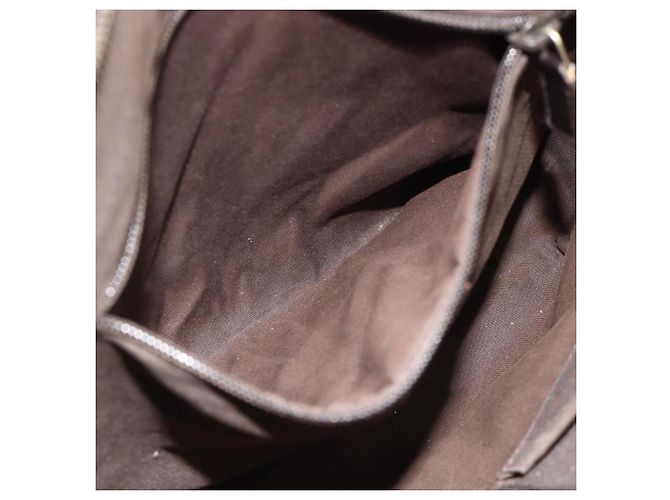 Borsa a Spalla GUCCI Diamante in Pelle Marrone Scuro Argento 201448 Auth BA12291A - vista 22