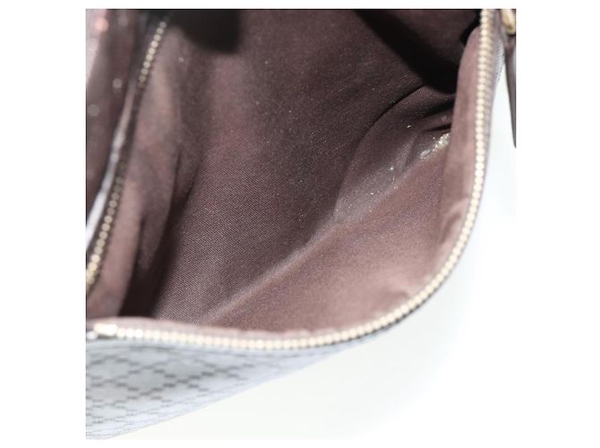 Borsa a Spalla GUCCI Diamante in Pelle Marrone Scuro Argento 201448 Auth BA12291A - vista 23
