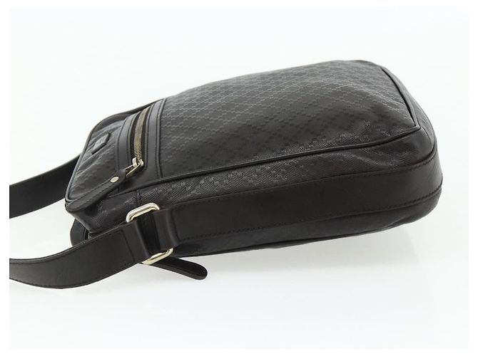 Borsa a Spalla GUCCI Diamante in Pelle Marrone Scuro Argento 201448 Auth BA12291A - vista 3