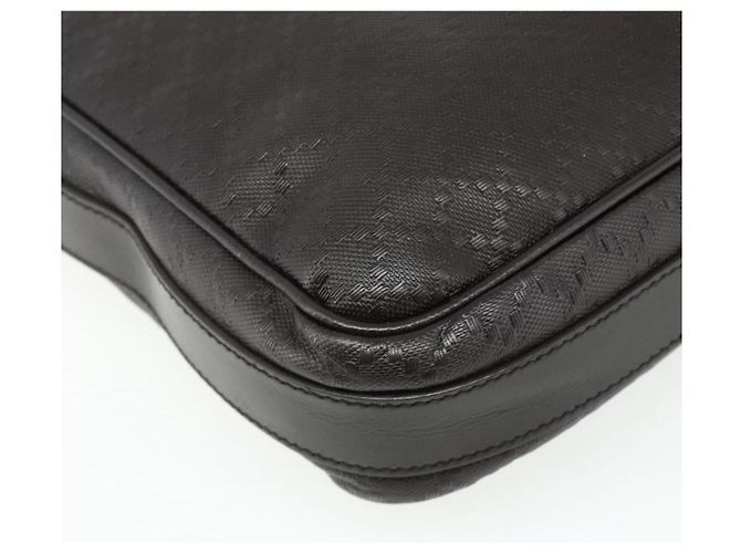 Borsa a Spalla GUCCI Diamante in Pelle Marrone Scuro Argento 201448 Auth BA12291A - vista 9