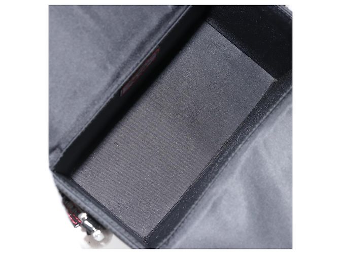 Pochette Vanity Christian Dior in Nylon Nero Argento Auth ep14195 - vista 10