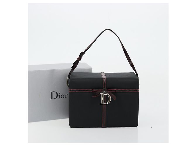 Pochette Vanity Christian Dior in Nylon Nero Argento Auth ep14195 - vista 12