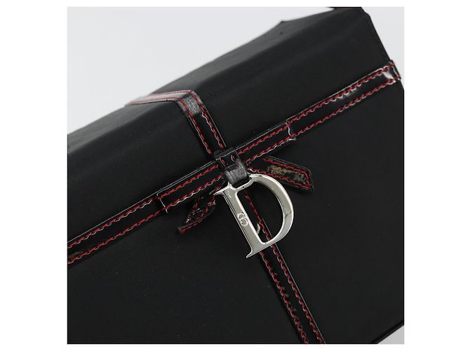 Pochette Vanity Christian Dior in Nylon Nero Argento Auth ep14195 - vista 18