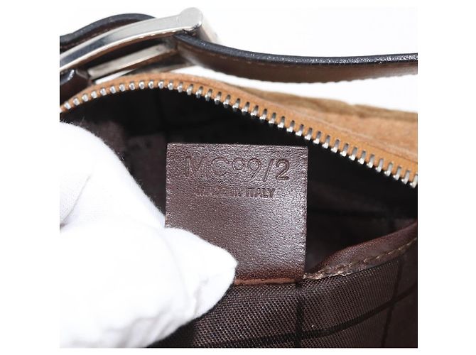 Céline CELINE C Macadam Canvas Handtasche aus Wildleder in Braun mit Silber authentisch 176369 - Ansicht 12