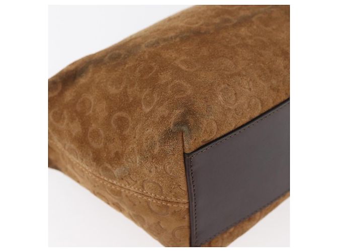 Céline CELINE C Macadam Canvas Handtasche aus Wildleder in Braun mit Silber authentisch 176369 - Ansicht 15