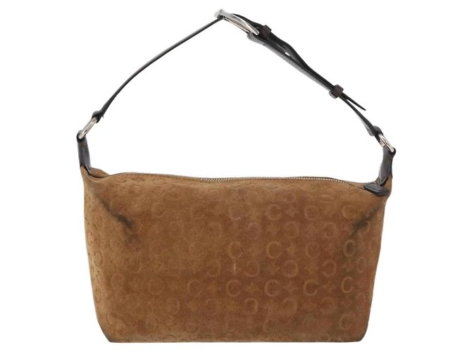 Céline CELINE C Macadam Canvas Handtasche aus Wildleder in Braun mit Silber authentisch 176369 - Ansicht 2