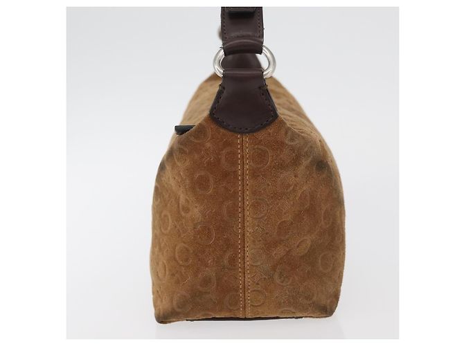 Céline CELINE C Macadam Canvas Handtasche aus Wildleder in Braun mit Silber authentisch 176369 - Ansicht 4
