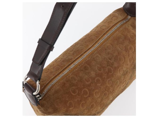 Céline CELINE C Macadam Canvas Handtasche aus Wildleder in Braun mit Silber authentisch 176369 - Ansicht 6