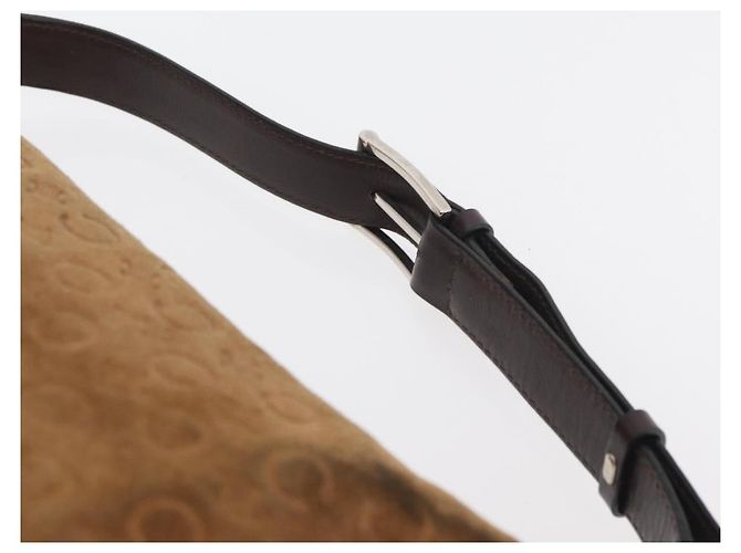 Céline CELINE C Macadam Canvas Handtasche aus Wildleder in Braun mit Silber authentisch 176369 - Ansicht 8
