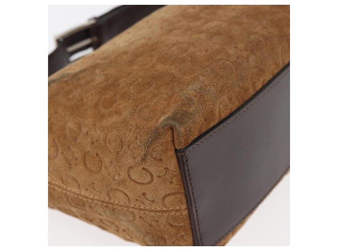 Céline CELINE C Macadam Canvas Handtasche aus Wildleder in Braun mit Silber authentisch 176369 - Ansicht 9