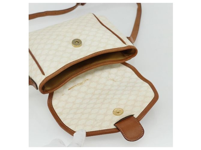 Céline Borsa a Spalla in Tela Macadam CELINE in Pelle PVC Bianco e Oro Auth ep14261 D'oro - vista 10