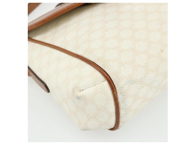 Céline Borsa a Spalla in Tela Macadam CELINE in Pelle PVC Bianco e Oro Auth ep14261 D'oro - vista 14