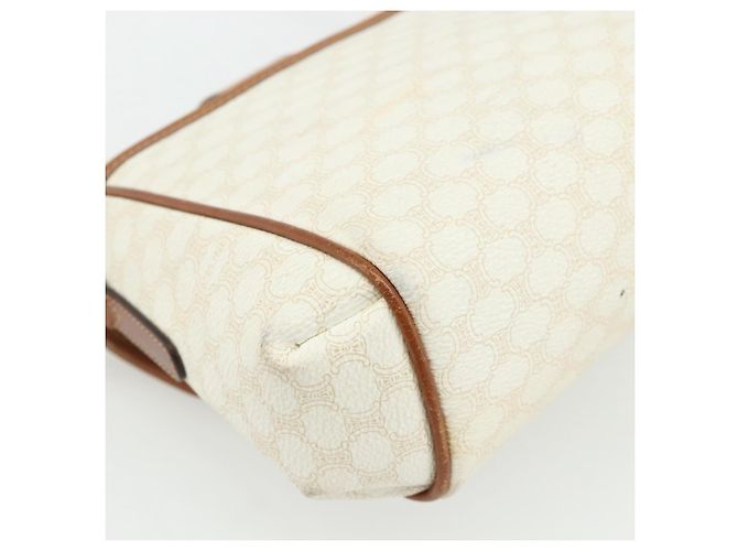 Céline Borsa a Spalla in Tela Macadam CELINE in Pelle PVC Bianco e Oro Auth ep14261 D'oro - vista 16