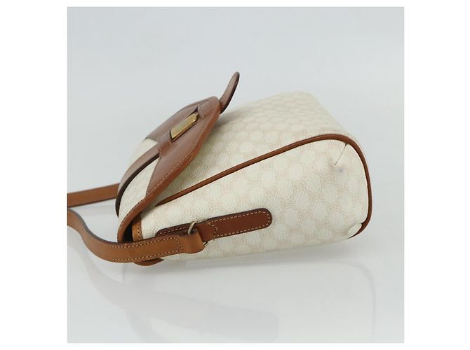 Céline Borsa a Spalla in Tela Macadam CELINE in Pelle PVC Bianco e Oro Auth ep14261 D'oro - vista 3