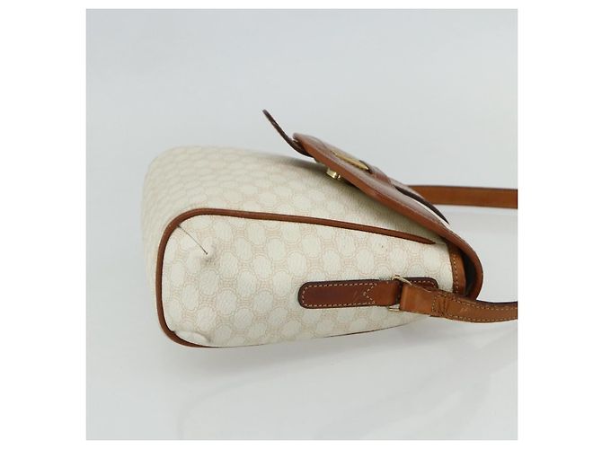 Céline Borsa a Spalla in Tela Macadam CELINE in Pelle PVC Bianco e Oro Auth ep14261 D'oro - vista 4