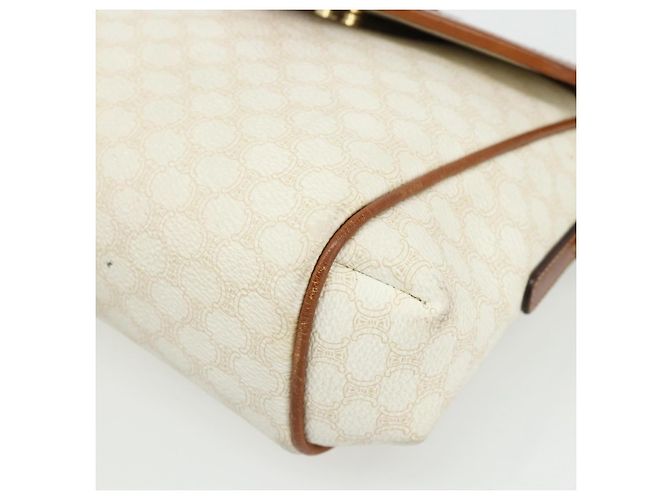 Céline Borsa a Spalla in Tela Macadam CELINE in Pelle PVC Bianco e Oro Auth ep14261 D'oro - vista 9