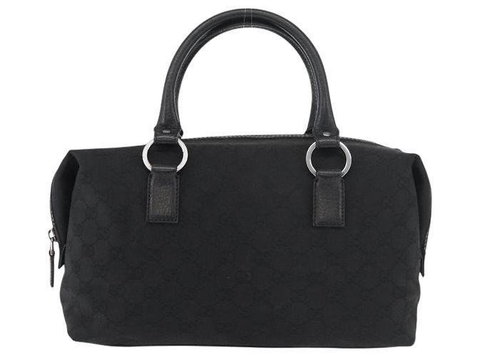 Bolsa de mão GG Canvas Gucci Preto Prata 113009 Auth 176335 - vista 13