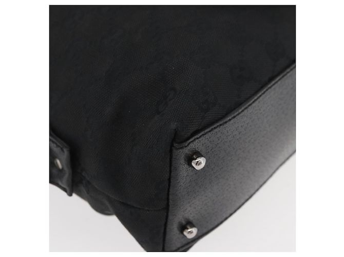 Bolsa de mão GG Canvas Gucci Preto Prata 113009 Auth 176335 - vista 15
