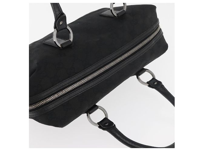 Bolsa de mão GG Canvas Gucci Preto Prata 113009 Auth 176335 - vista 6