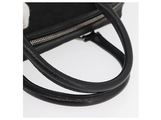 Bolsa de mão GG Canvas Gucci Preto Prata 113009 Auth 176335 - vista 7