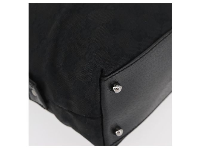Bolsa de mão GG Canvas Gucci Preto Prata 113009 Auth 176335 - vista 9