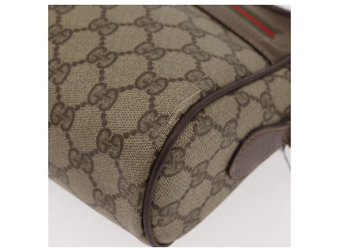 GUCCI GG Supreme Web Sherry Line Tasche aus PVC Beige Gold 001 113 6472 Auth 176195 Golden - Ansicht 15