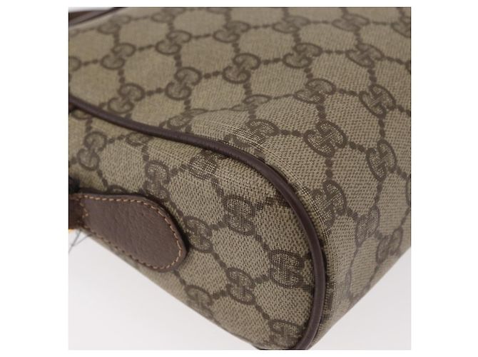 GUCCI GG Supreme Web Sherry Line Tasche aus PVC Beige Gold 001 113 6472 Auth 176195 Golden - Ansicht 16