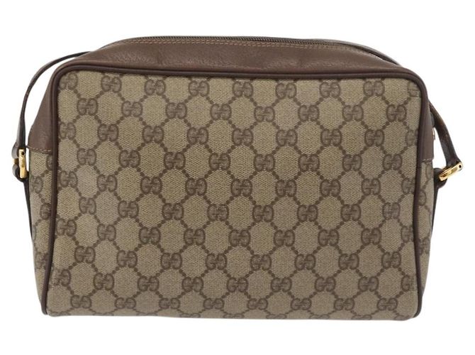 GUCCI GG Supreme Web Sherry Line Tasche aus PVC Beige Gold 001 113 6472 Auth 176195 Golden - Ansicht 2
