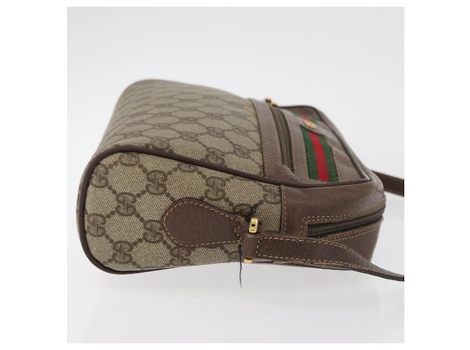 GUCCI GG Supreme Web Sherry Line Tasche aus PVC Beige Gold 001 113 6472 Auth 176195 Golden - Ansicht 3