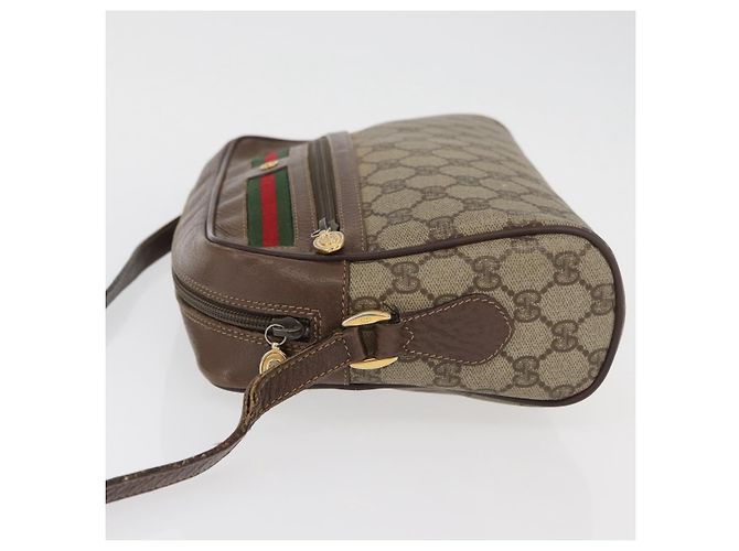 GUCCI GG Supreme Web Sherry Line Tasche aus PVC Beige Gold 001 113 6472 Auth 176195 Golden - Ansicht 4