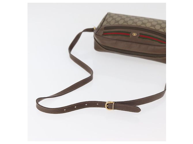 GUCCI GG Supreme Web Sherry Line Tasche aus PVC Beige Gold 001 113 6472 Auth 176195 Golden - Ansicht 7