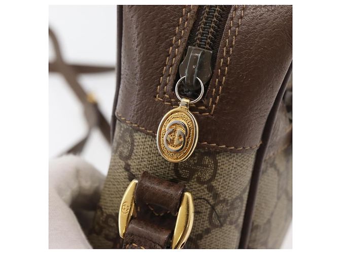 GUCCI GG Supreme Web Sherry Line Tasche aus PVC Beige Gold 001 113 6472 Auth 176195 Golden - Ansicht 9