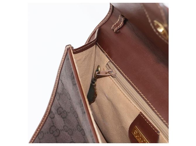 Gucci Borsa a Spalla GG Supreme PVC Marrone Oro 004 49 0195 Auth ep14421 D'oro - vista 10