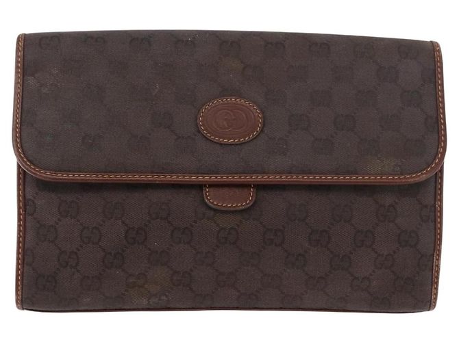 Gucci Borsa a Spalla GG Supreme PVC Marrone Oro 004 49 0195 Auth ep14421 D'oro - vista 13