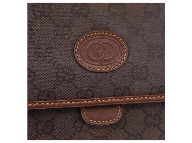 Gucci Borsa a Spalla GG Supreme PVC Marrone Oro 004 49 0195 Auth ep14421 D'oro - vista 17