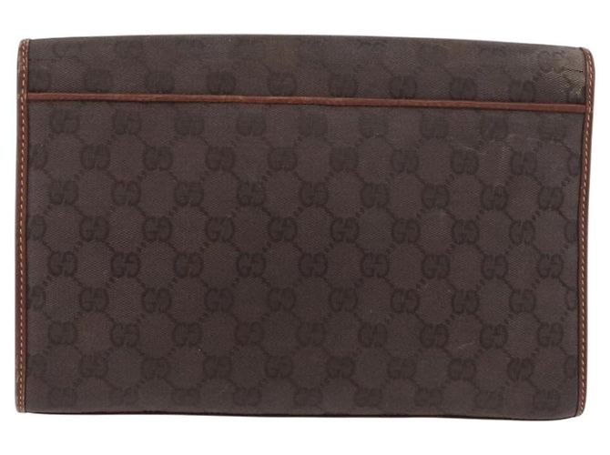 Gucci Borsa a Spalla GG Supreme PVC Marrone Oro 004 49 0195 Auth ep14421 D'oro - vista 2