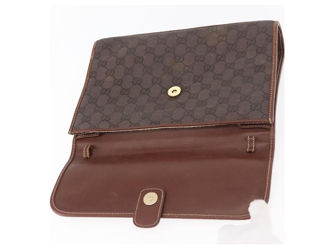 Gucci Borsa a Spalla GG Supreme PVC Marrone Oro 004 49 0195 Auth ep14421 D'oro - vista 8