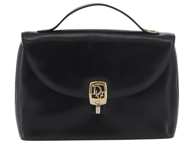 Borsa Christian Dior in pelle di vitello nera e oro Auth 176736 Nero D'oro - vista 13