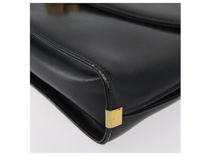 Borsa Christian Dior in pelle di vitello nera e oro Auth 176736 Nero D'oro - vista 14