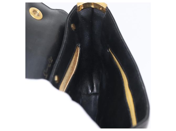 Borsa Christian Dior in pelle di vitello nera e oro Auth 176736 Nero D'oro - vista 19