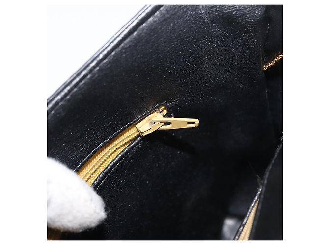 Borsa Christian Dior in pelle di vitello nera e oro Auth 176736 Nero D'oro - vista 21