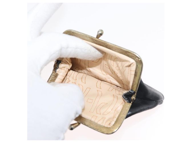 Borsa Christian Dior in pelle di vitello nera e oro Auth 176736 Nero D'oro - vista 24