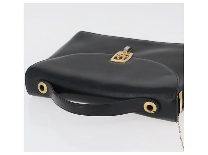 Borsa Christian Dior in pelle di vitello nera e oro Auth 176736 Nero D'oro - vista 6