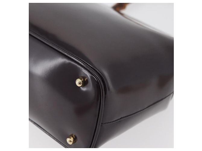 Bamboo Borsa a mano in bambù GUCCI patinata Bordeaux Oro 000 4781 0295 Auth 176222 D'oro Bordò - vista 15